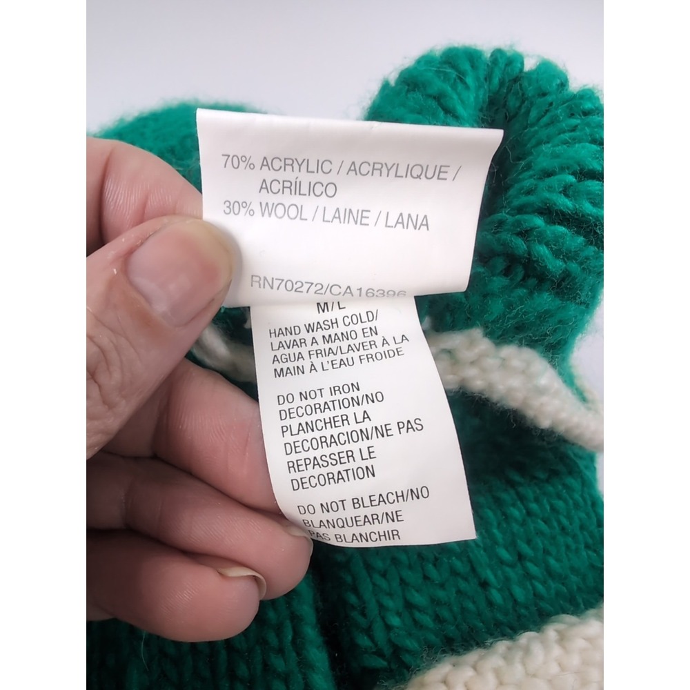 Liz Claiborn Crochet Christmas Dog Sweater Green W/Reindeer Face Size Medium - Picture 11 of 12